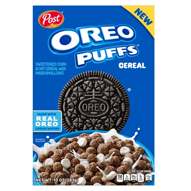 Post Oreo Puff Chocolate Breakfast Cereal, 10 oz Box - Image 1